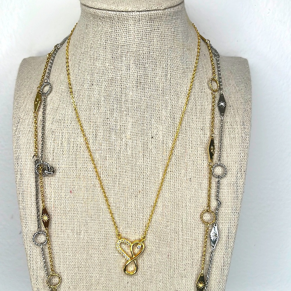 18K gold plated necklace with an infinity heart pendant